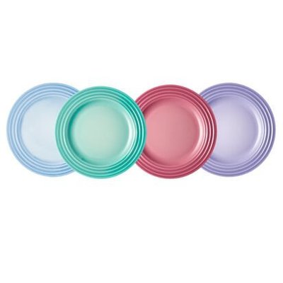 Le Creuset 瓷器圓盤17cm 薔薇粉/薄荷綠/海岸藍/粉彩紫 特價480元