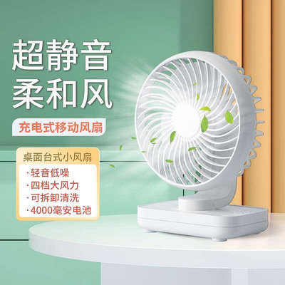 現貨：小風扇usb小型床上大風力臺式隨身桌面帶電池可充電便迷便攜式你