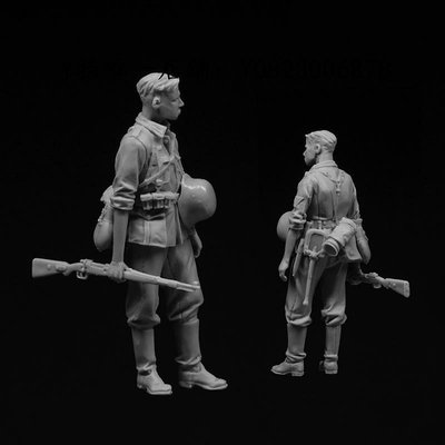 兵人模型 1/35 二戰士兵（8人）樹脂模型現貨手辦兵人 軍事題材 白模-349B