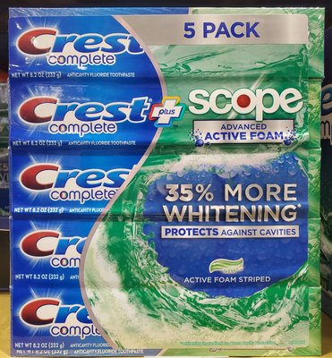 【小如的店】COSTCO好市多代購~CREST 全方位潔白牙膏(232g*5入) 1504495