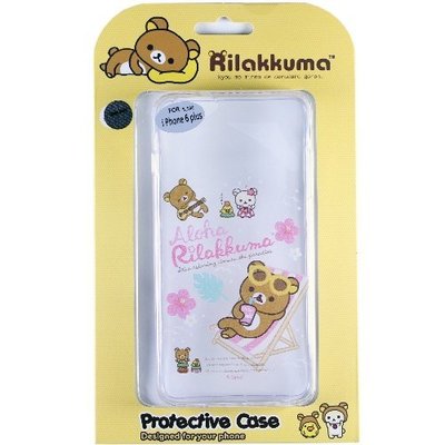 Rilakkuma 拉拉熊/懶懶熊 Apple iPhone 6 Plus (5.5吋) 彩繪透明保護軟套-Fun Fu
