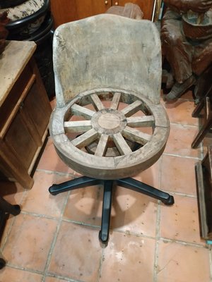 輪軸原木椅【5】室內戶外泡茶椅  特🉐️價 原木造型椅  老古設計擺件  可升降可轉  元素老收藏 A04