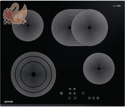 【停產中】歌蘭尼Gorenje-ECT680-ORA-S☆崁入式黑色玻璃陶瓷四口電陶爐☆沸點降溫設計