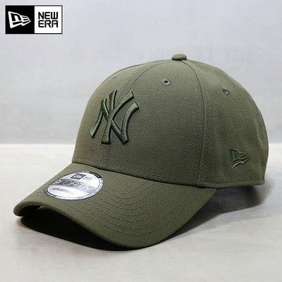 熱款直購#韓國代購NewEra帽子新品硬頂大標NY洋基隊MLB棒球帽鴨舌帽軍綠色