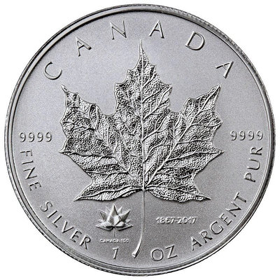 加拿大2016楓葉聯邦成立150周年秘印反向精制銀幣1盎司3