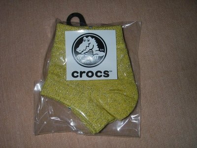 二手Crocs卡駱馳 腳跟襪套 黃色+銀蔥