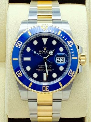 重序名錶 ROLEX 勞力士 Submariner 116613LB 潛航者 半金 藍水鬼 陶瓷框 自動上鍊潛水腕錶