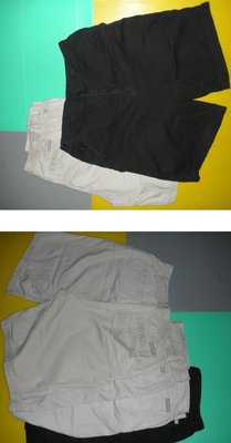 Hang Ten, (休閒)純棉卡其短褲(中高腰), 尺寸: XL (黑/米/淺卡其色) 共 4 件!
