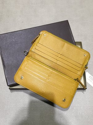 Lv 金黃色對開雙拉鍊 長夾 發財包（已 售 出）