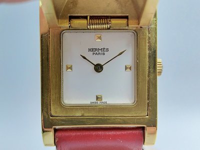 【發條盒子H0417】HERMES 愛馬仕 medor系列 鉚釘CDC錶 紅金款 經典首選 優雅女錶