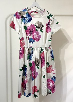 紐約時尚 KATE SPADE 米白花園印花棉質洋裝～ 絕對目光焦點喔