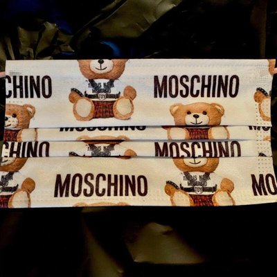 【精選 台灣好品質】MOSCHINO莫斯奇諾美金泰迪小熊潮牌一次性面罩成人兒童印花防護