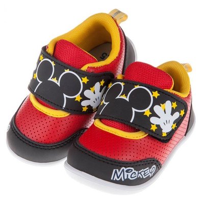 童鞋(13~16公分)Disney迪士尼米奇黑紅色透氣兒童休閒鞋D7P217D