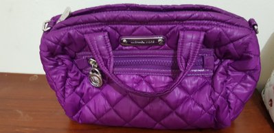 MK高貴紫菱格纹手提包