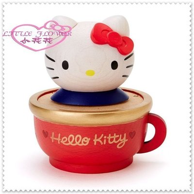 小花凱蒂日本精品♥ Hello Kitty 木製音樂盒 咖啡杯 療癒小物 擺飾 50109203