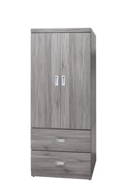 【生活家傢俱】KV-V09G：康乃馨2.6尺灰橡色衣櫃【台中家具】單人衣櫃 衣櫥 低甲醛木心板 台灣製造