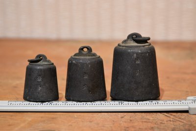 一標共3件日治時代 台灣總督府 銅製秤砣 秤錘