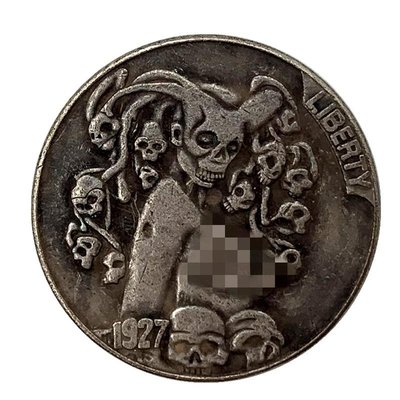 特價！流浪者骷髏頭仿古銅舊銀紀念幣 收藏外國硬幣銀幣工藝20mm紀念章