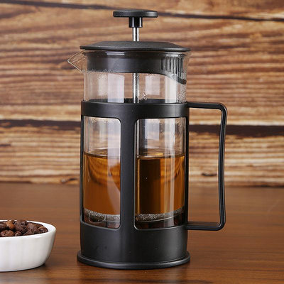 不銹鋼過濾網沖茶器 手沖咖啡壺法壓壺 塑料耐熱高硼硅法式濾壓壺