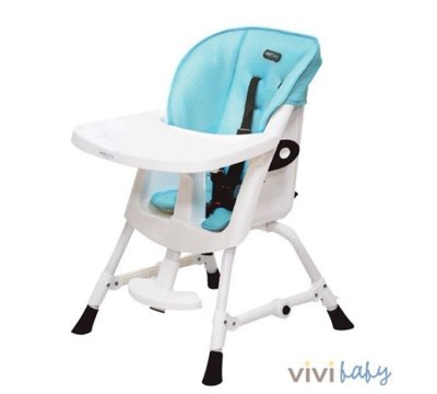 ☘ 板橋統一婦幼百貨 ☘  Vivibaby第三代兩段式高腳餐椅。天空藍。(實體店面)