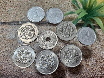 日本昭和、平成年間日幣共553元保存良好（80新）100圓5枚、50圓1枚、1圓3枚