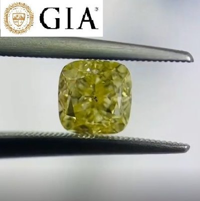 預購【台北周先生】天然Fancy Intense黃色鑽石 1克拉 黃鑽 均勻Even分布 古董座墊切割 送GIA證書