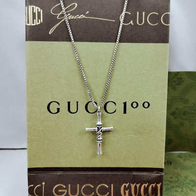 【二手】。Gucci盒子鏈十字架項鏈