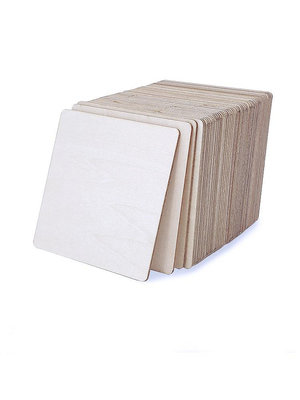 手繪木片diy手工制作材料木板烙畫建筑模型材料正方形小木片~半島鐵盒