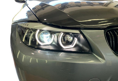 達宏車體 - BMW E90 E91 335 320 U型導光 LED 光圈 魚眼 投射 頭燈 大燈 台灣製