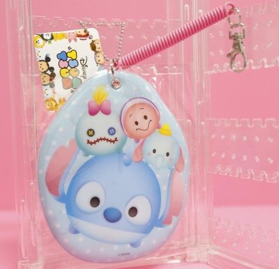 絕版現貨免運可刷卡分期 日本正版 迪士尼tsum星際寶貝史迪奇醜丫頭牡蠣寶寶小飛象 蛋形伸縮票卡夾(可掛包包) B20