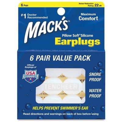 ＜TENCHEER現貨＞ Mack’s Pillow Soft Silicone Earplugs 軟質矽膠耳塞 (6付/盒) 附收納盒 美國進口