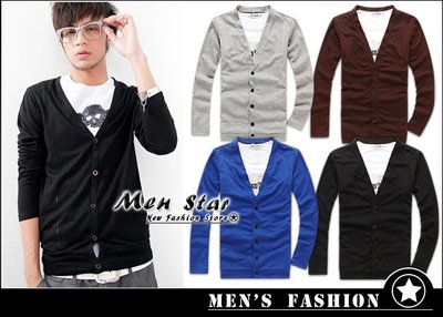 【Men Star】免運費 韓版素面修身針織衫 黑色 西裝外套 灰色 男 女 媲美 bobson 極度乾燥 g2000