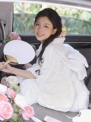 【熱賣精選】日式和服 和服配件 山鳥和色大正羅曼蕾絲和服浴衣 白色蛋糕