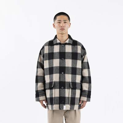 日貨代購CITY】2020AW DESCENDANT RAG MELTON JACKET 格紋毛呢鋪棉外套