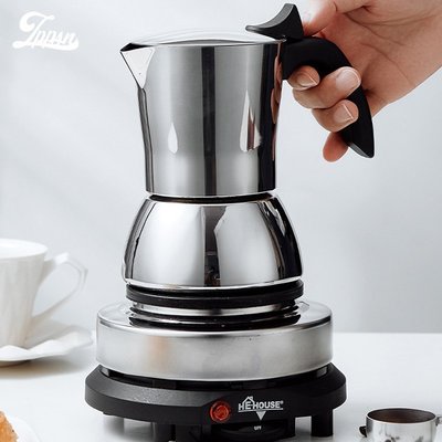 【熱賣精選】ZPPSN不銹鋼摩卡壺意式煮咖啡摩卡萃取壺加熱爐架戶外咖啡壺套裝