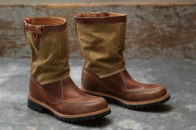 9M賠售【TIMBERLAND】全手工頂級Boot Company Vibram皮革拼接帆布 短靴 套靴 工作靴 騎士靴