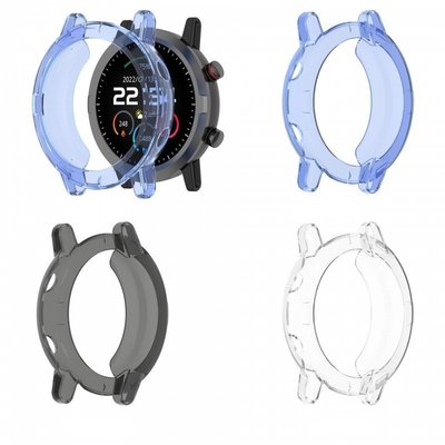適用於小米Haylou RT手錶半包保護殼mi嘿嘍LS05S軟膠tpu邊框保護套 透色硅膠手錶錶殼