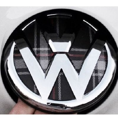VW LOGO 蘇格蘭紋 後行李箱尾 標誌polo golf tiguan Beetle A0064-2