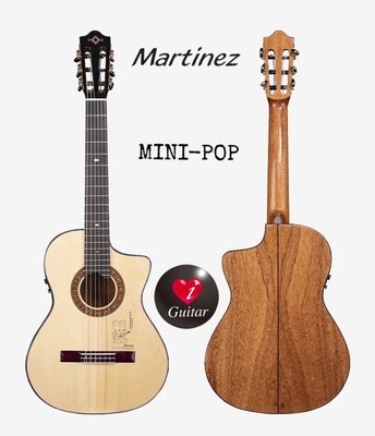 【iGuitar】 Martinez MINI-POP雲杉單板36吋缺角古典吉他 新品上市iGuitar強力推薦