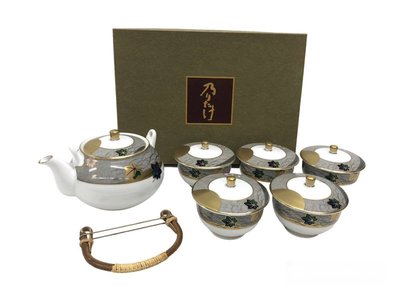 日本製 日本製名瓷 ~ 則武 Noritake 錦繡 皇室御用 骨瓷~ 茶壺 +5杯蓋組(媲美 香蘭社 鳴海 )