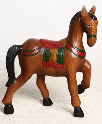 4408A 泰國手工造型木馬擺件 木質馬擺飾 桃花心木馬裝飾品馬到成功擺件禮品