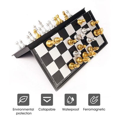 國際象棋國際象棋磁性金銀棋子折疊棋盤套裝培訓比賽用【澳洲發貨】
