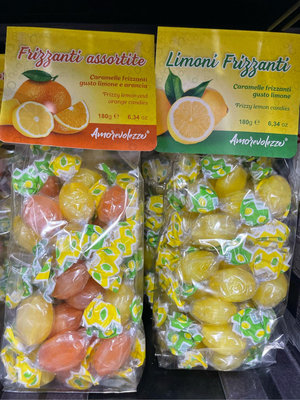4/11前義大利Limoni Frizzanti 檸檬風味糖 或 檸檬橘子風味綜合糖皆180g/包 到期日2025/3/1 頁面是單價 檸檬糖 橘子糖 柑橘糖