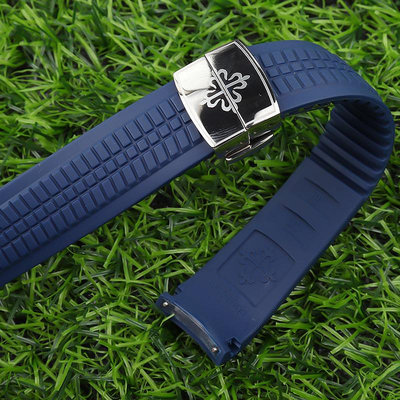 錶帶 適配Aquanaut系列5167/5164 PP原裝百達翡麗手雷橡膠表帶表鏈21mm~【爆款】