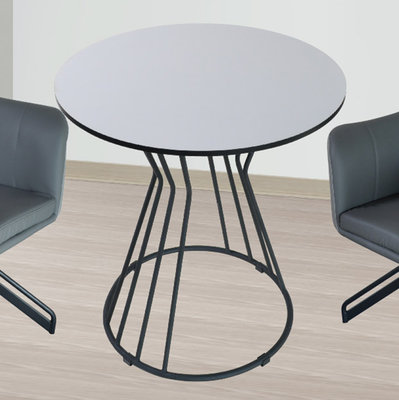 【在地人傢俱】22 便宜購N-A-7型白色雙色黑造型腳2尺休閒桌/洽談桌/餐桌 SH114-4