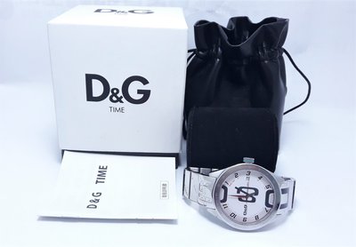 時尚都會D&G(DOLCE & GABBAN)石英男錶.原裝錶盒及單