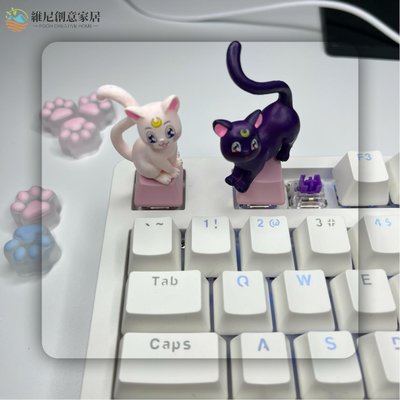 【現貨】個性卡通貓咪DIY鍵帽立體R4 ESC 十字軸可愛游戲機械鍵盤鍵帽-維尼創意家居