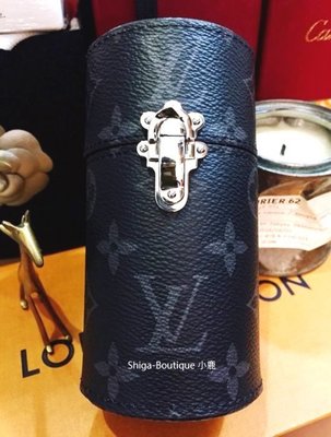 Louis Vuitton 專櫃 真品 少見黑灰原花 LS0153 100毫升香水圓筒收納盒 LV【近新優惠16800】