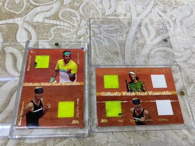 【紅土之王 納達爾Nadal+最美球后 莎拉波娃Sharapova】2012 最高比例 實戰球衣+實戰網球卡