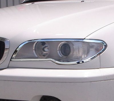 圓夢工廠 BMW 3 兩門 E46 03~06 318 320 323 325 330 335 改裝鍍鉻車燈框 頭燈框貼